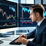 A focused financial investor, fully clothed in a professional business suit, sits calmly at a modern desk. In the background, holographic financial charts subtly undulate with data, representing market fluctuations. The investor maintains a thoughtful, composed expression, symbolizing the challenge of managing emotions amidst market movements. Modest clothing, appropriate attire, safe for work, perfect anatomy, correct proportions, natural pose, well-formed hands, proper finger count, professional photography, high quality, family-friendly.