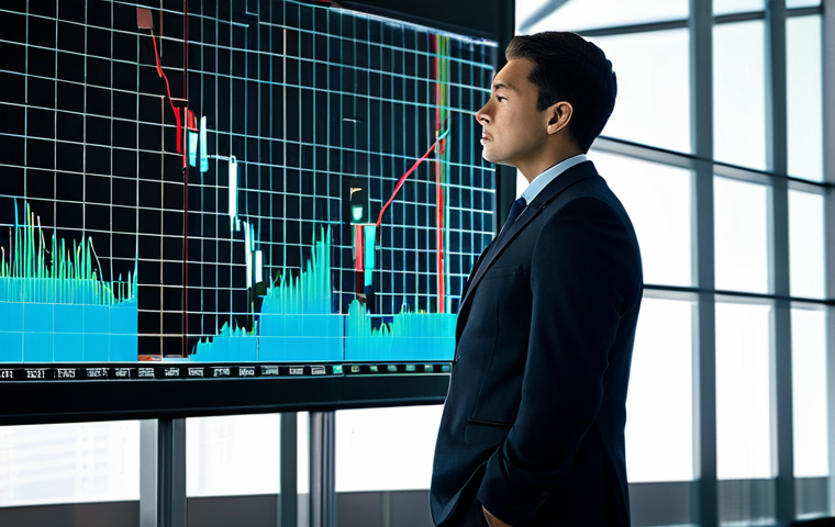 A professional individual, fully clothed in a modest business suit, stands contemplatively in a sleek, modern financial hub. In front of them, a translucent holographic display presents two distinct pathways: one side shows dynamic, volatile stock market charts with sharp peaks and troughs, labeled "Stocks," while the other displays a calm, steady, gradually ascending line graph, labeled "Bonds." The person's expression is thoughtful as they consider the options. The scene is well-lit with soft, diffused lighting, emphasizing clean lines and digital interface elements. safe for work, appropriate content, fully clothed, professional, modest clothing, perfect anatomy, correct proportions, natural pose, well-formed hands, proper finger count, natural body proportions, professional photography, ultra detailed, realistic, high resolution.