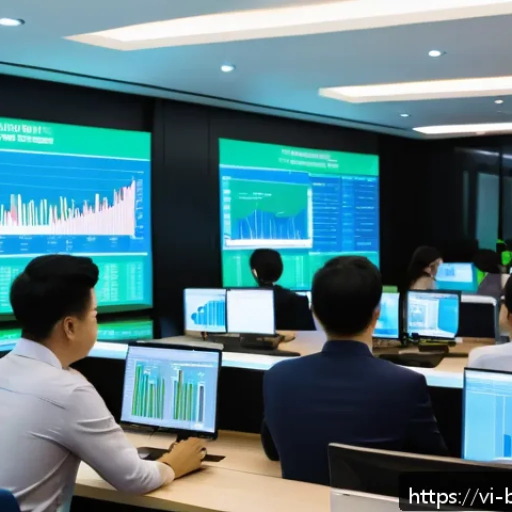 채권 투자 성공을 위한 네트워킹 전략 - A modern, sleek office environment in Ho Chi Minh City with Vietnamese investors gathered around dig...