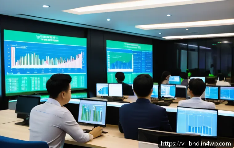 채권 투자 성공을 위한 네트워킹 전략 - A modern, sleek office environment in Ho Chi Minh City with Vietnamese investors gathered around dig...